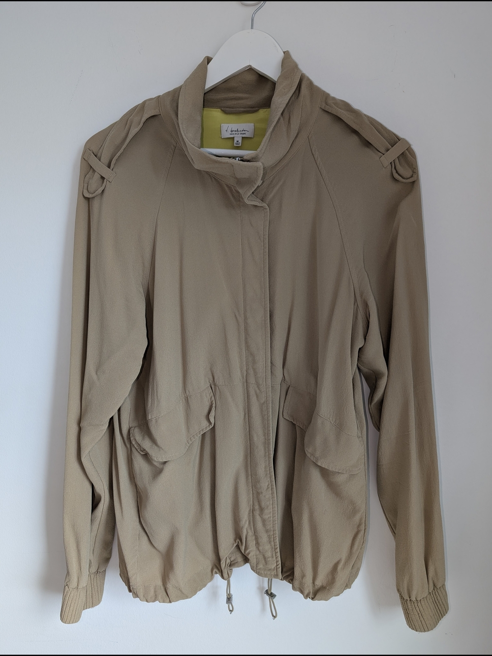 T.Babaton Silk Crepe Bomber Style Jacket M